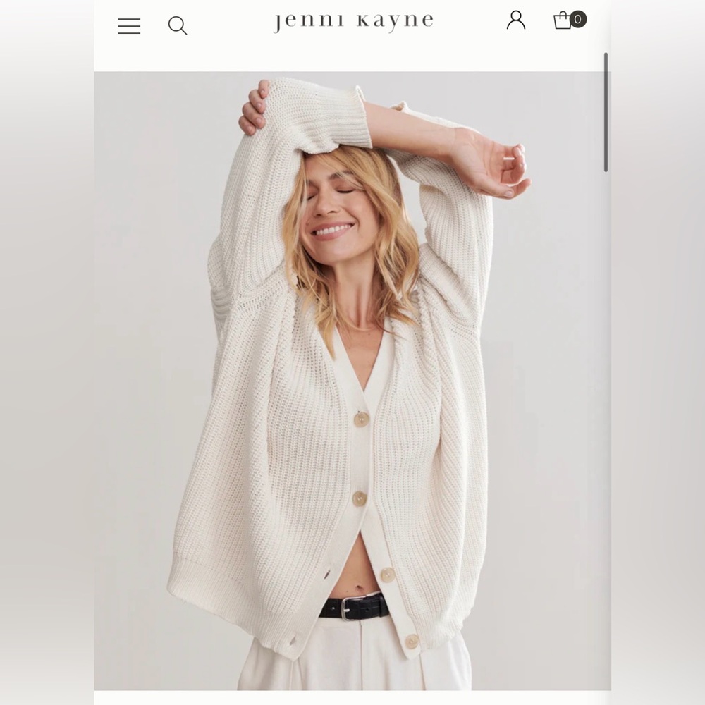 Jenni Kayne Cotton Cocoon Cardigan Ivory
